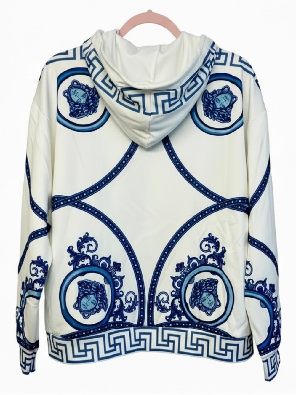 HOODIE JACKET: White w/Blue Detailing, NWOT - Picture 8 of 12